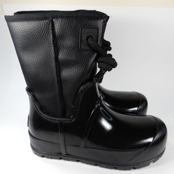 UGG Raincloud Lace Rain Snow BOOTS Size 41 10 Black Suede Waterproof NEW $175 - Picture 6 of 13